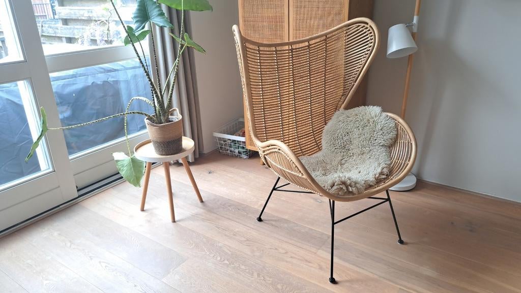 HK living Rotan stoel, Huis en Inrichting, Ophalen, Bruin, Eén