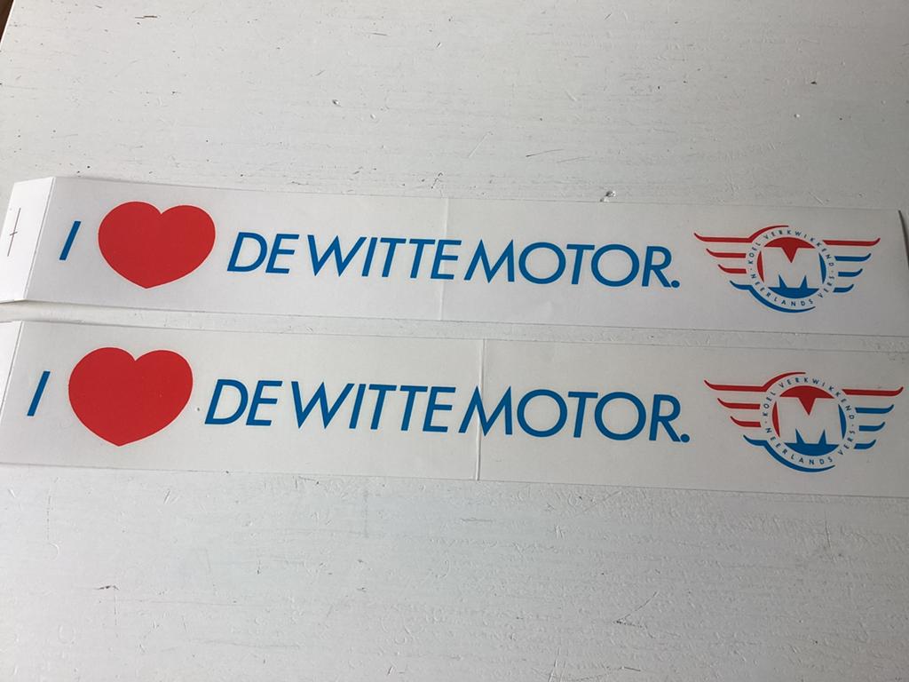 2 stickers I love De Witte Motor (melk/zuivel), Verzenden, Zo goed als nieuw