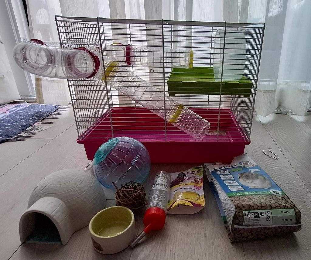 Hamster kooi, Kooi, Minder dan 75 cm, Zo goed als nieuw, Hamster