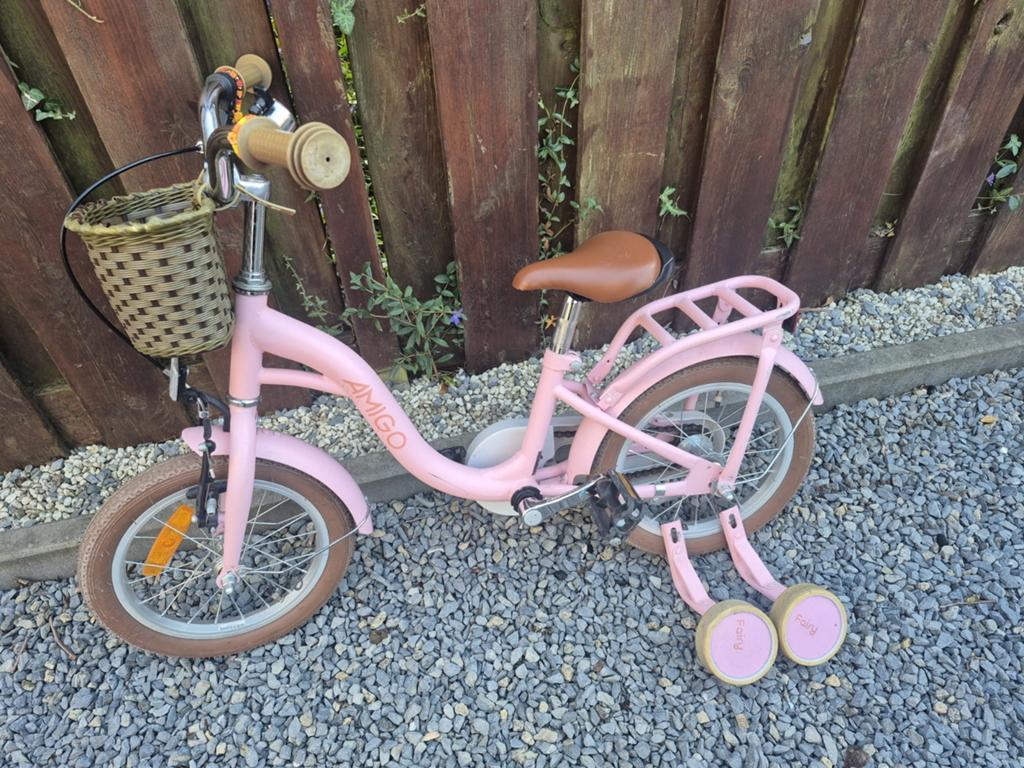 Kinderfiets met zijwieltjes., Fietsen en Brommers, Ophalen, Gebruikt, Minder dan 16 inch, Zijwieltjes