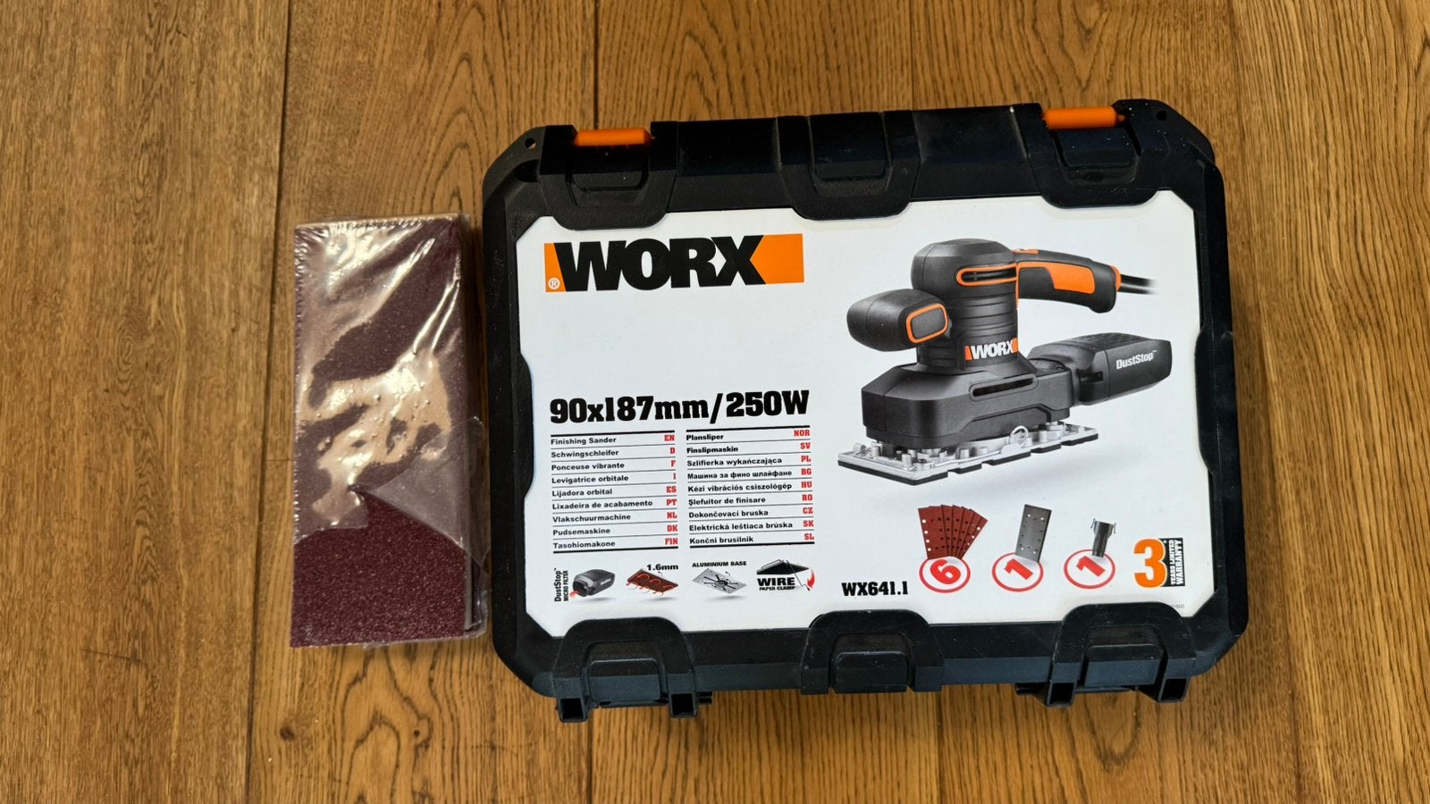 Worx WX641 schuurmachine (250W), Doe-het-zelf en Verbouw, Ophalen of Verzenden, Minder dan 600 watt, Vlakschuurmachine