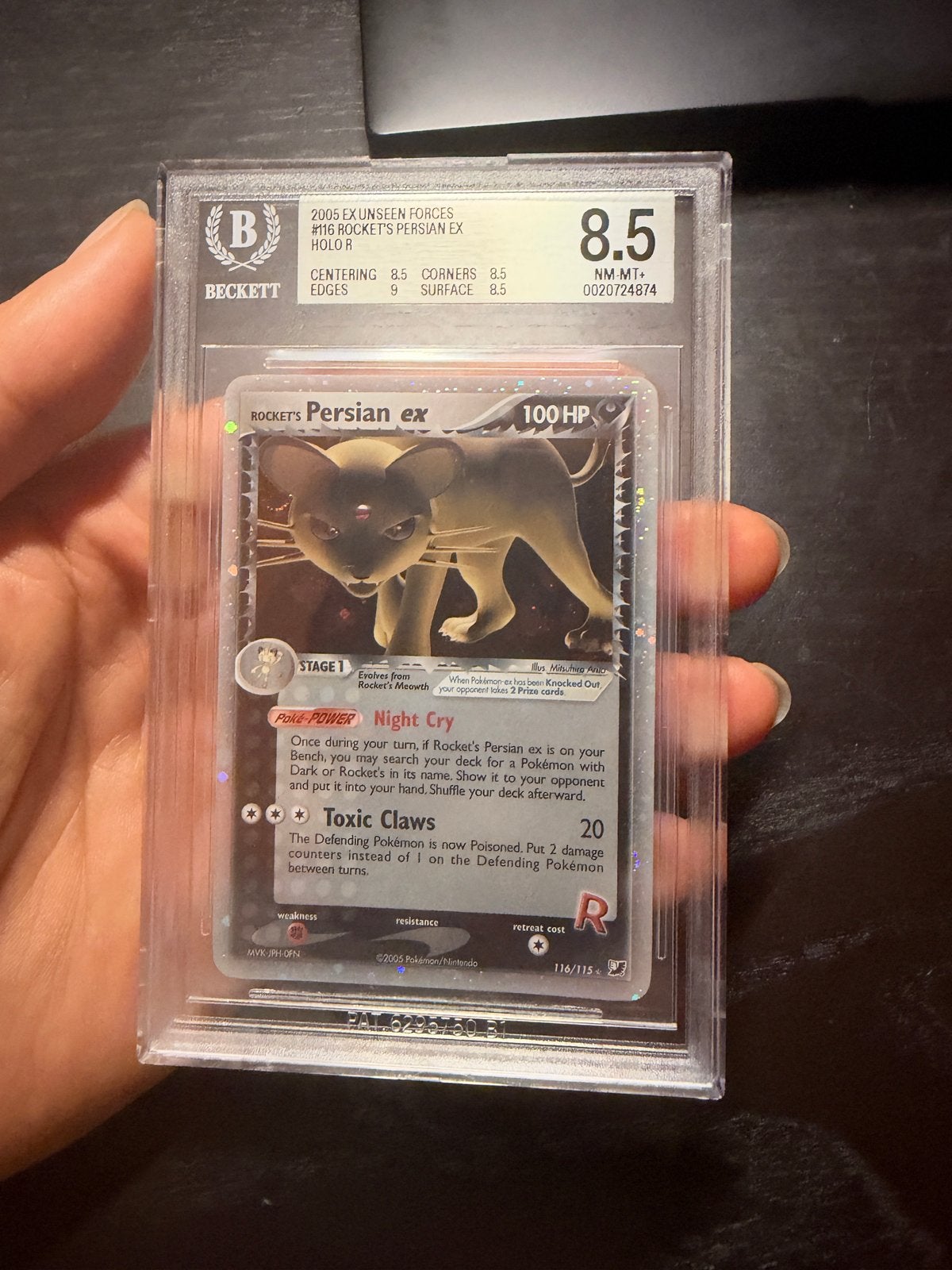 Rocket's Persian ex 116/115 - BGS 8.5 Pokémon kaart, Ophalen, Zo goed als nieuw, Losse kaart