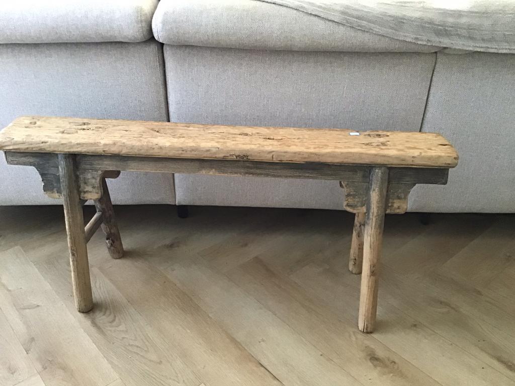 Bankjes oud sober authentiek landelijk, Ophalen of Verzenden, Zo goed als nieuw, 25 tot 50 cm, Rechthoekig
