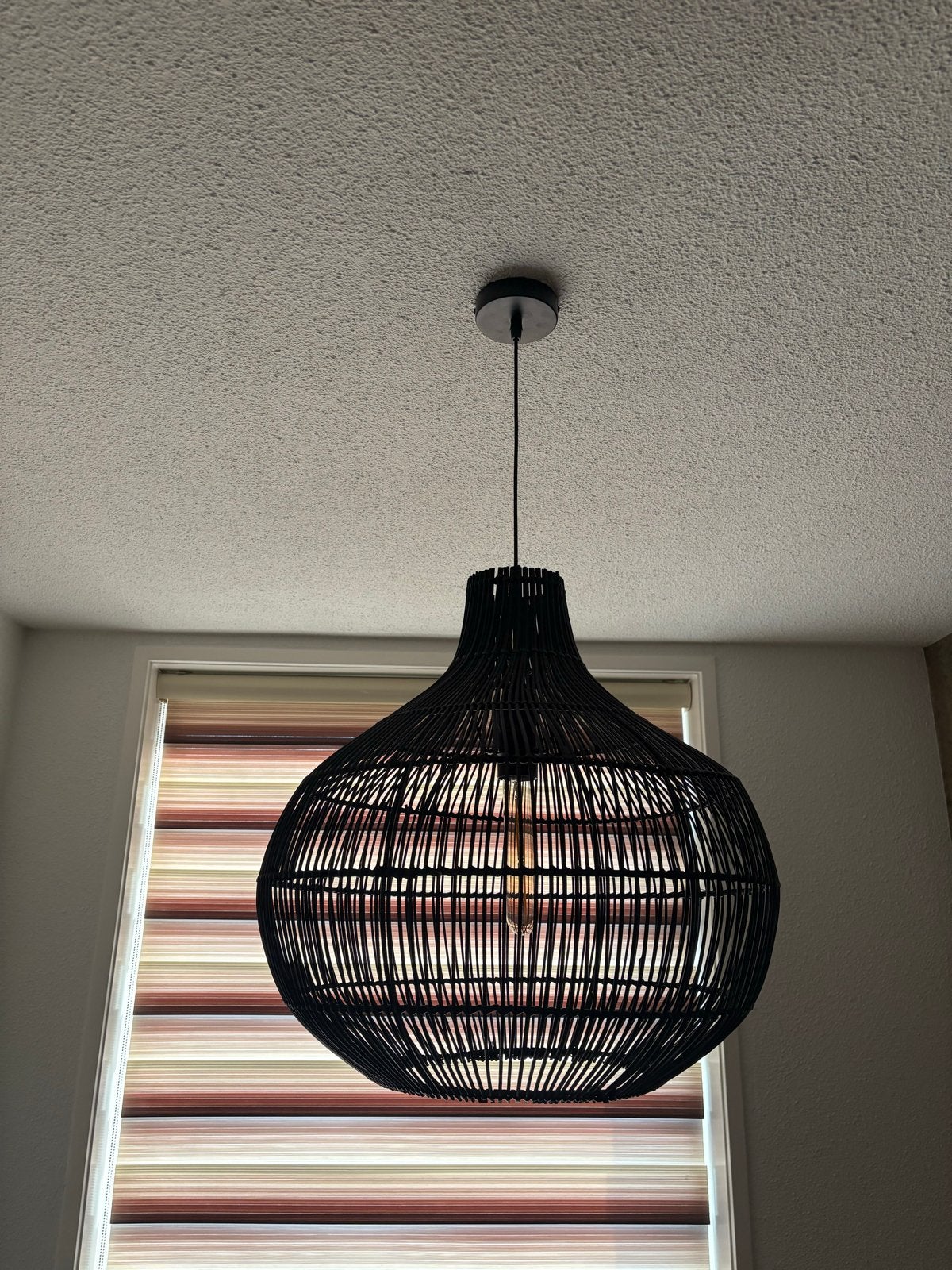 2x Rieten hanglampen van Light & Living, Ophalen, Zo goed als nieuw, Natuurlijk materiaal
