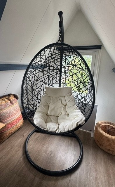 Hangstoel swing met standaard, Ophalen, Gebruikt, Zwart, Metaal