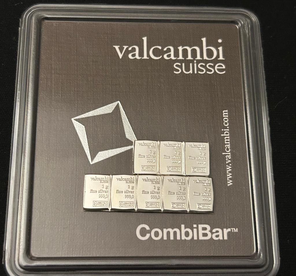 8x 1 gram puur zilver Valcambi Suisse, Ophalen of Verzenden, Zilver