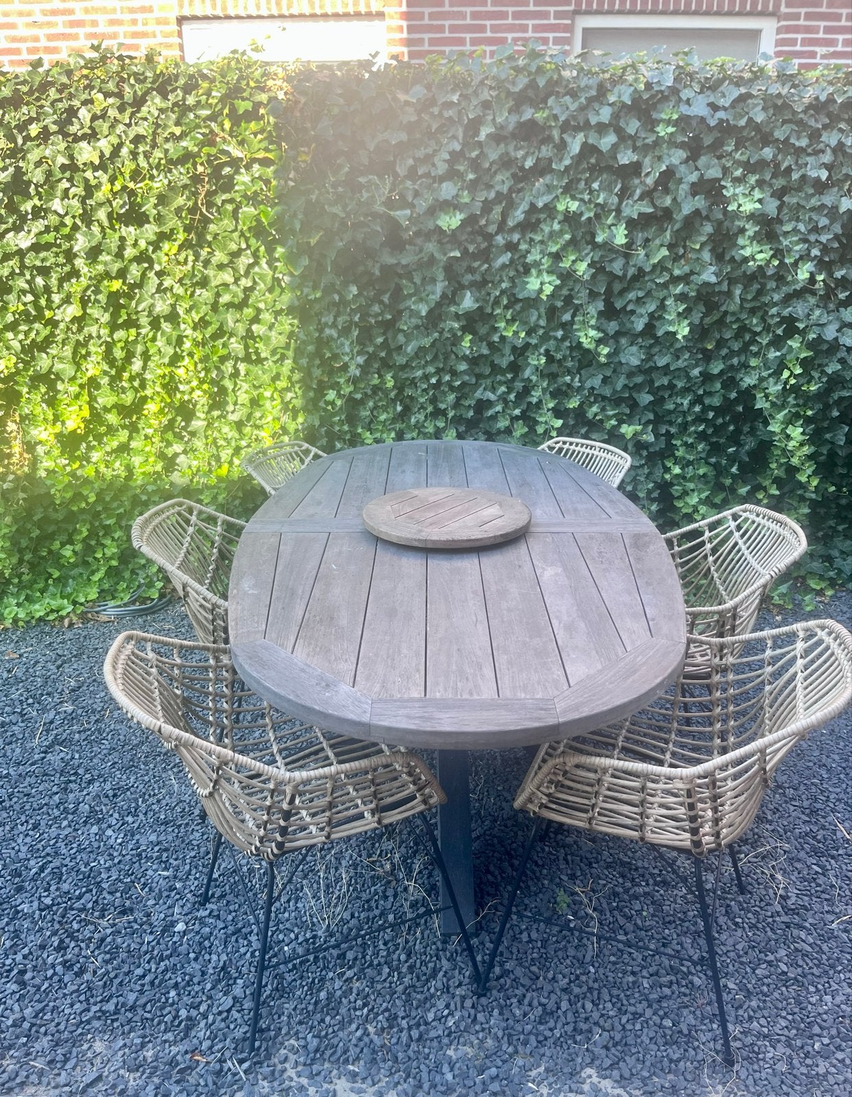 Teakhouten tuintafel ovaal Rough Y-ellips (Kees Smit), Tuin en Terras, Tuintafels, Ophalen, Gebruikt, Ovaal, Teakhout