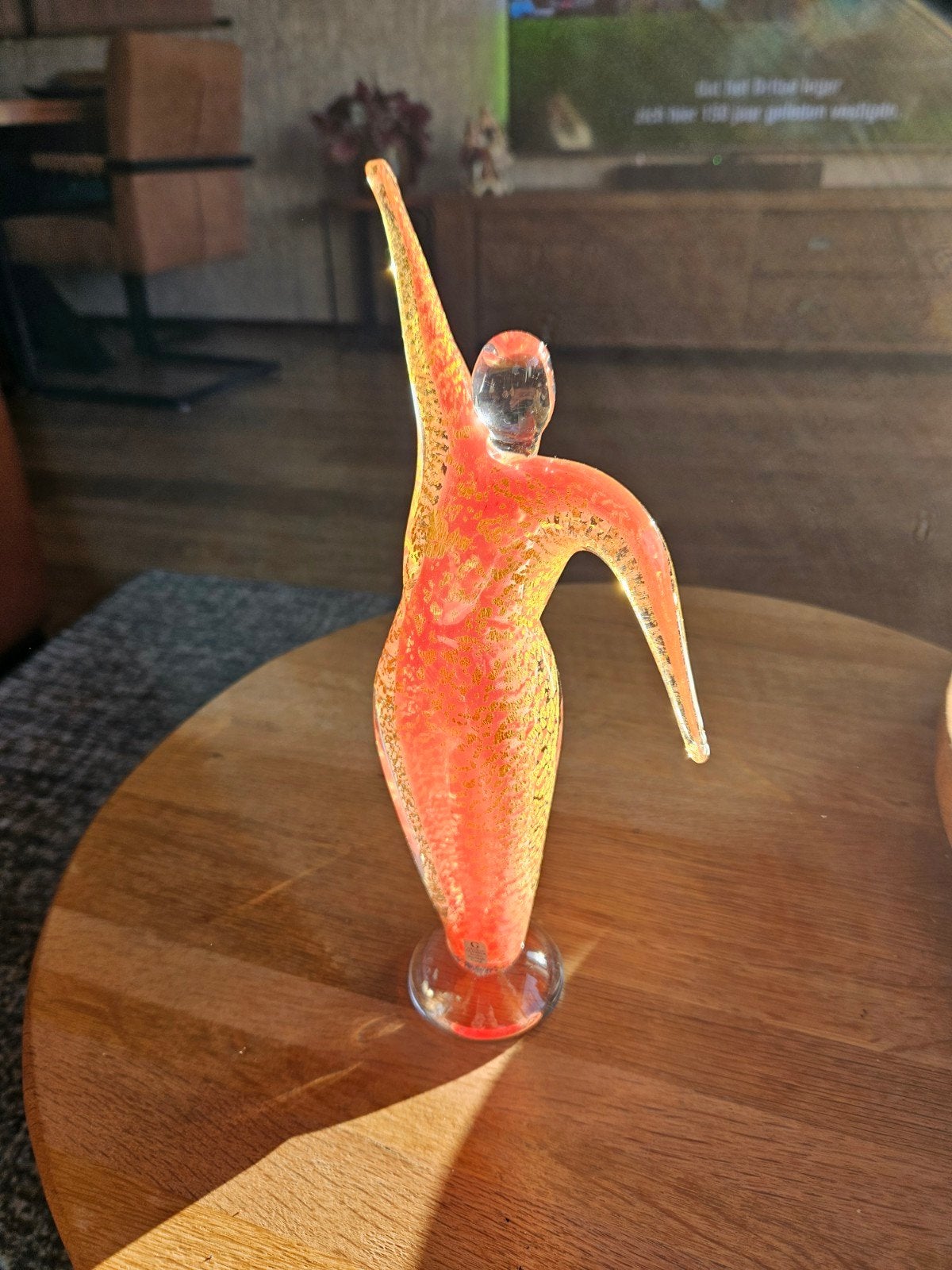Glazen sculptuur van dansende vrouw - Murano stijl, Glas, Minder dan 20 cm, Ophalen of Verzenden, Handgemaakt
