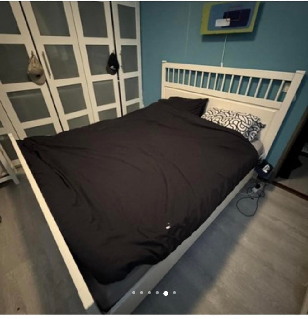 Hemnes Bedframe V1 160x200, Ophalen, Wit, Tweepersoons, Zo goed als nieuw