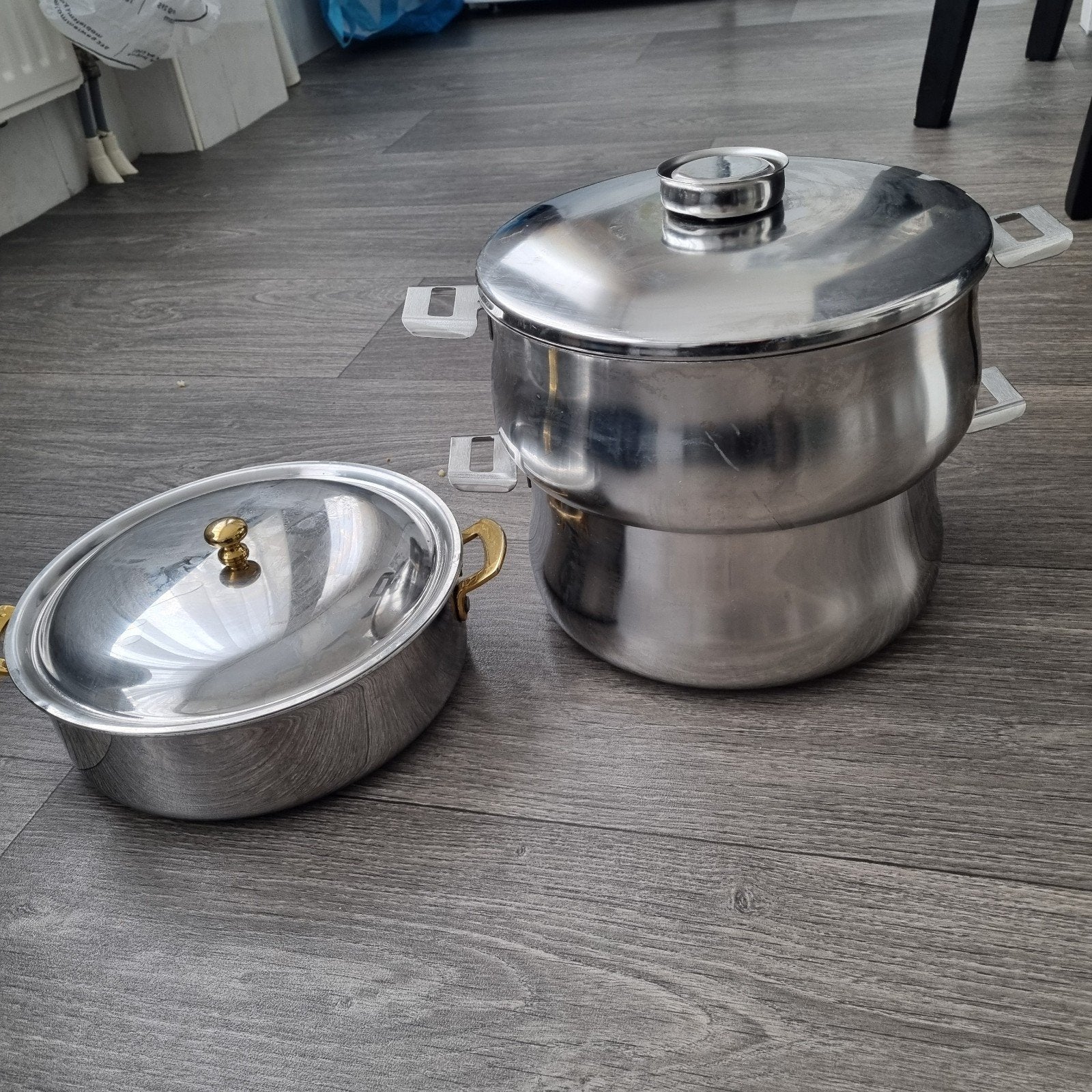 RVS stompan Pan en normaal pan 24 cm diameter.
Geschikt voor, Ophalen, Pannenset, Zo goed als nieuw, Rvs