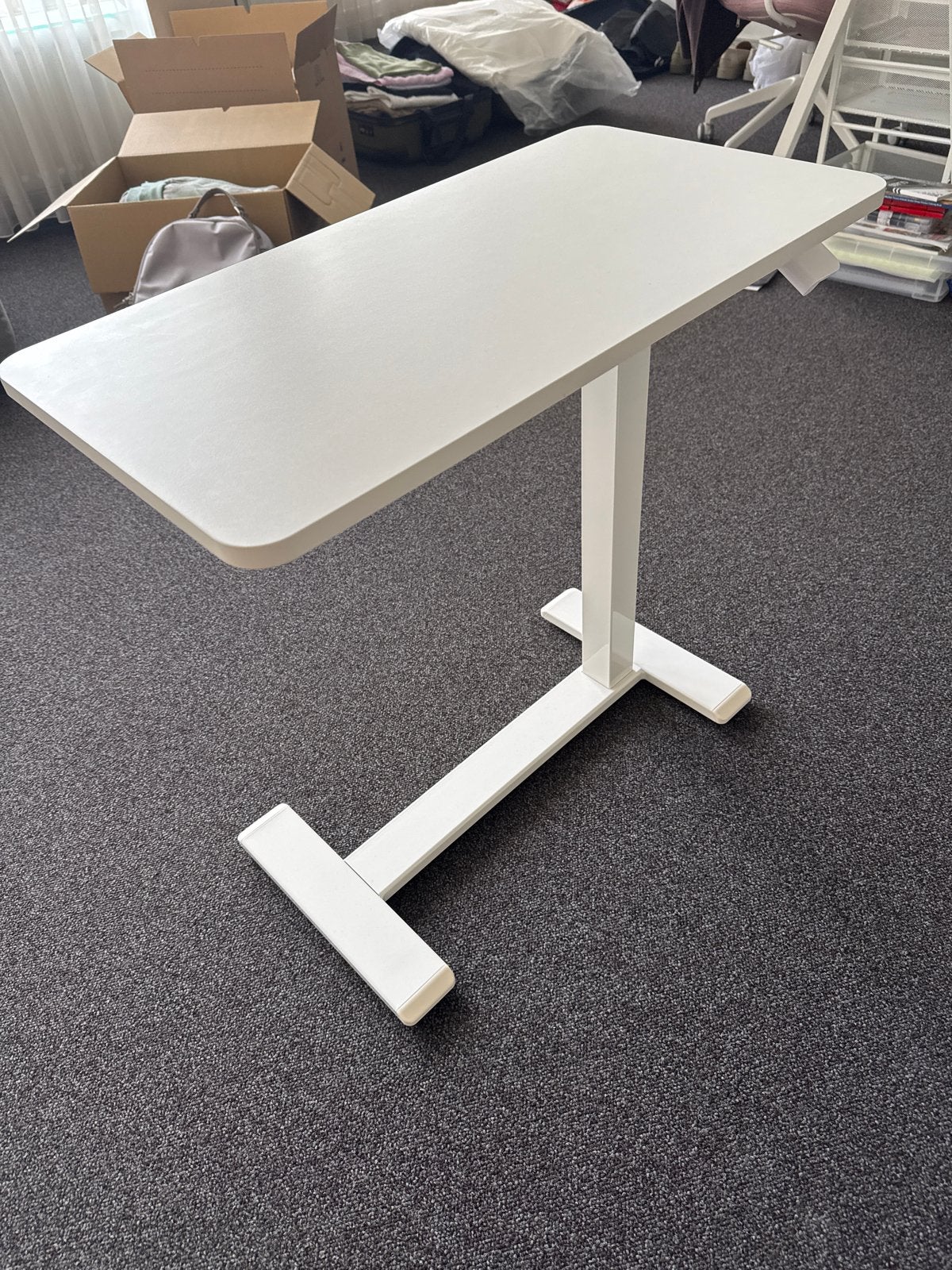 Verrijdbare bijzettafel wit, ideaal voor laptop of maaltijd, Ophalen, Zo goed als nieuw, 75 cm of meer, 60 cm of meer