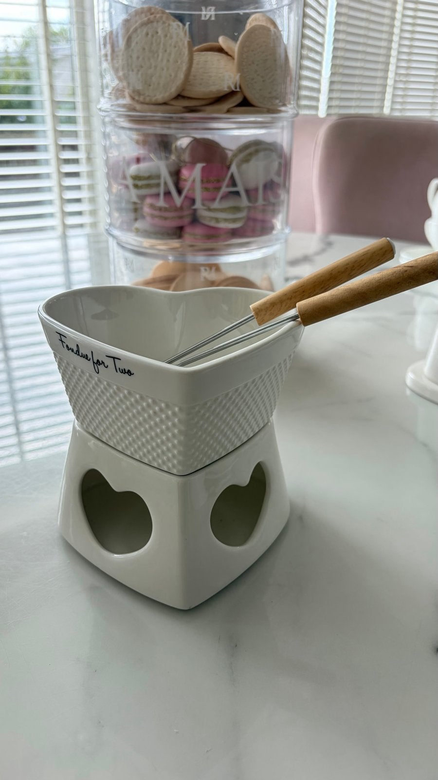 Riviera Maison Fondue for Two - Nieuw in doos, Nieuw, Ophalen of Verzenden, Steen/keramiek, Wit