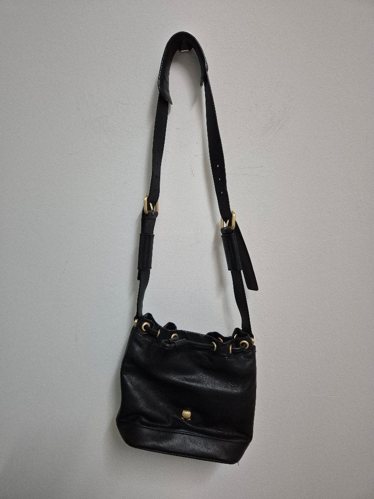 Tas47 - Zwarte leren Navyboot bucket bag (1), Ophalen of Verzenden, Zwart, Handtas