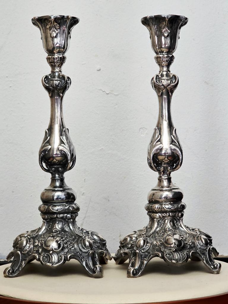 Antieke zilveren 925/1000 kandelaars, Ophalen of Verzenden, Zilver