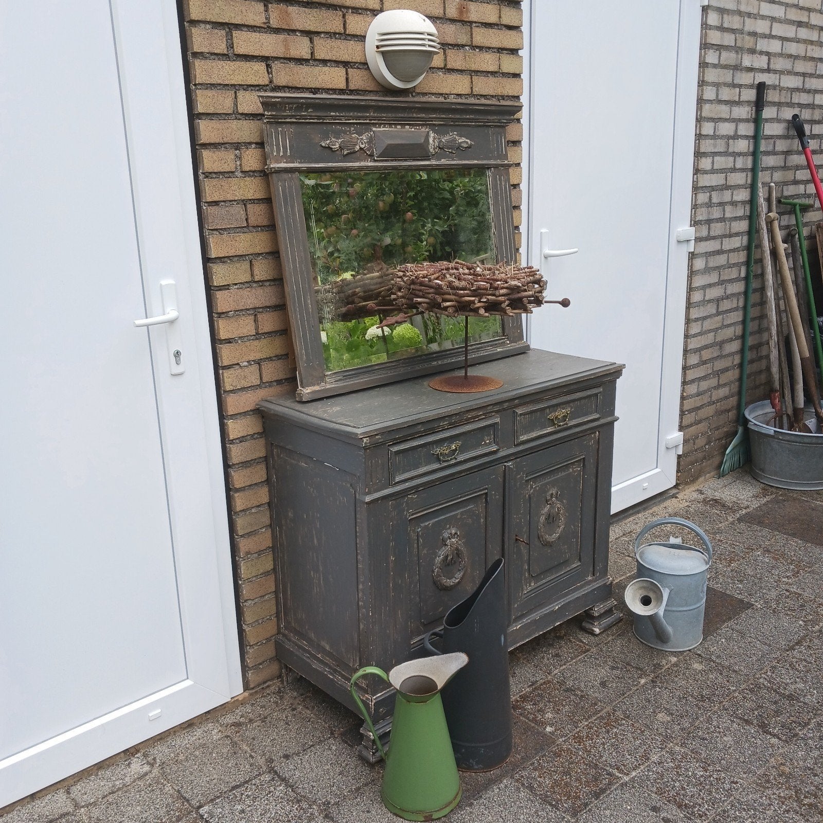 Grappig brocant kastje mét spiegel, Ophalen