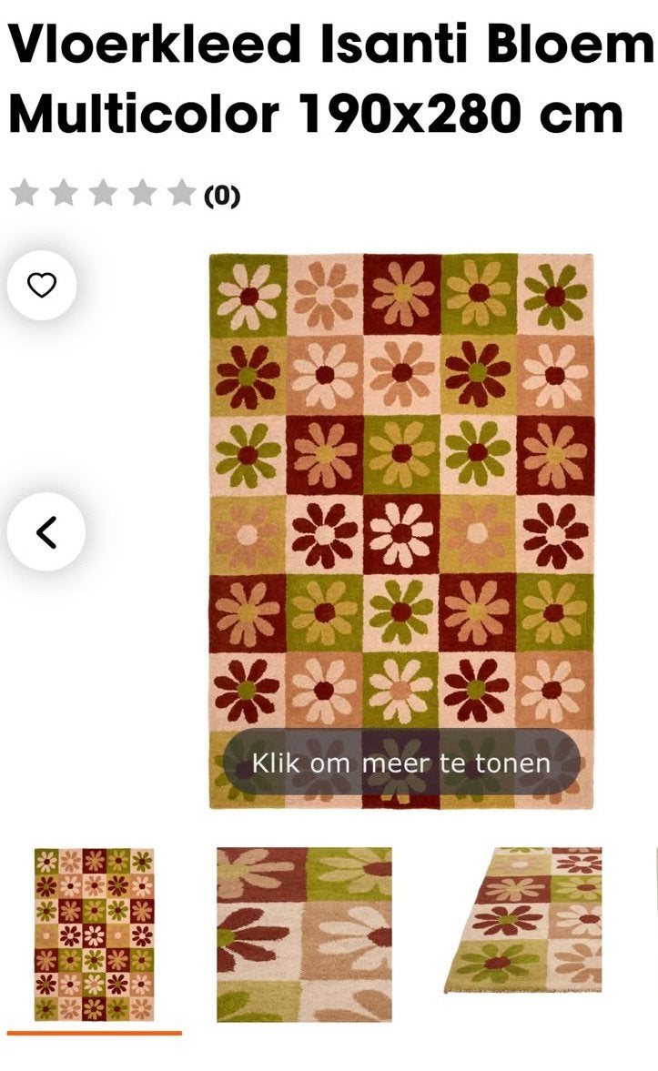 NIEUW Kwantum vloerkleed Isanti Bloem 190x280 – multicolor, Ophalen, 150 tot 200 cm, Groen, Nieuw