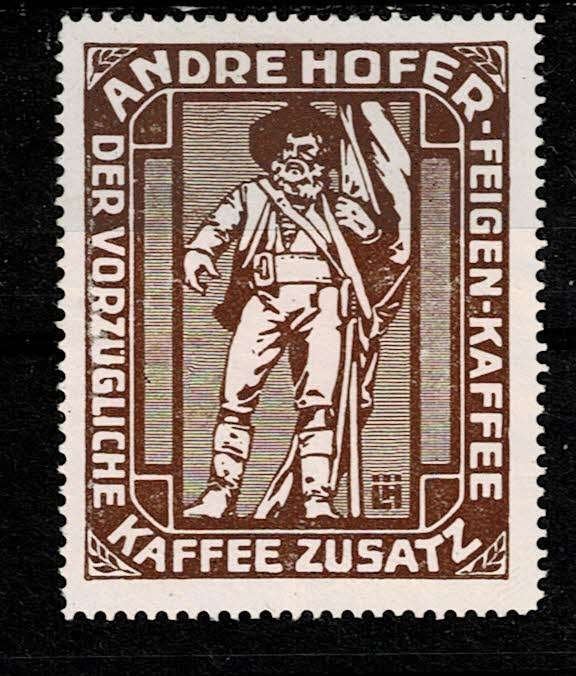 sluitzegel Duitsland ANDREAS HOFER KAFFEE, Ophalen of Verzenden, Overige thema's