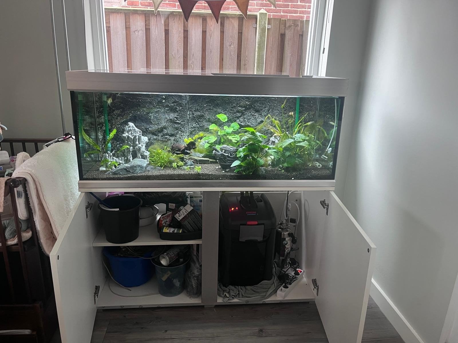 Oase aquarium 130x50x50 inclusief kast, Ophalen, Gebruikt, Leeg aquarium, Oase
