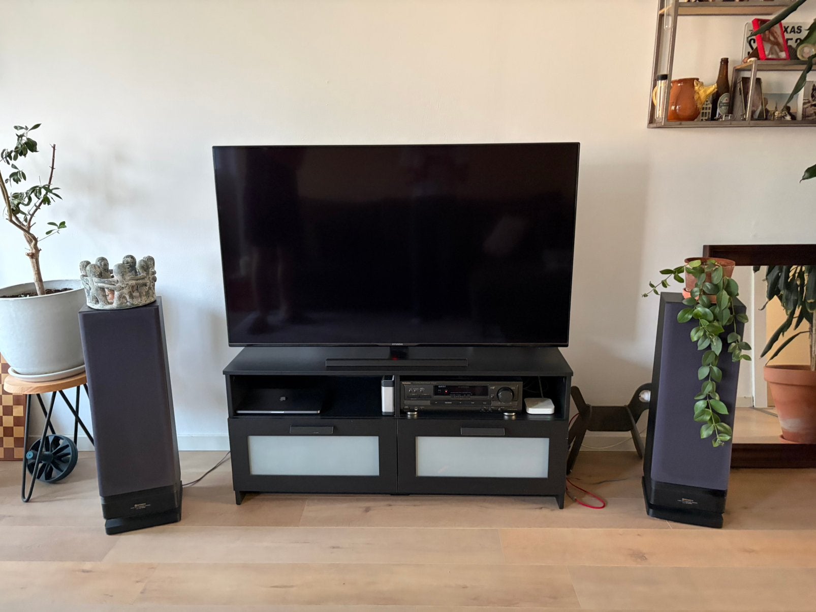Vintage set: Technics Receiver + 2 Hitachi speakers, Ophalen, Gebruikt