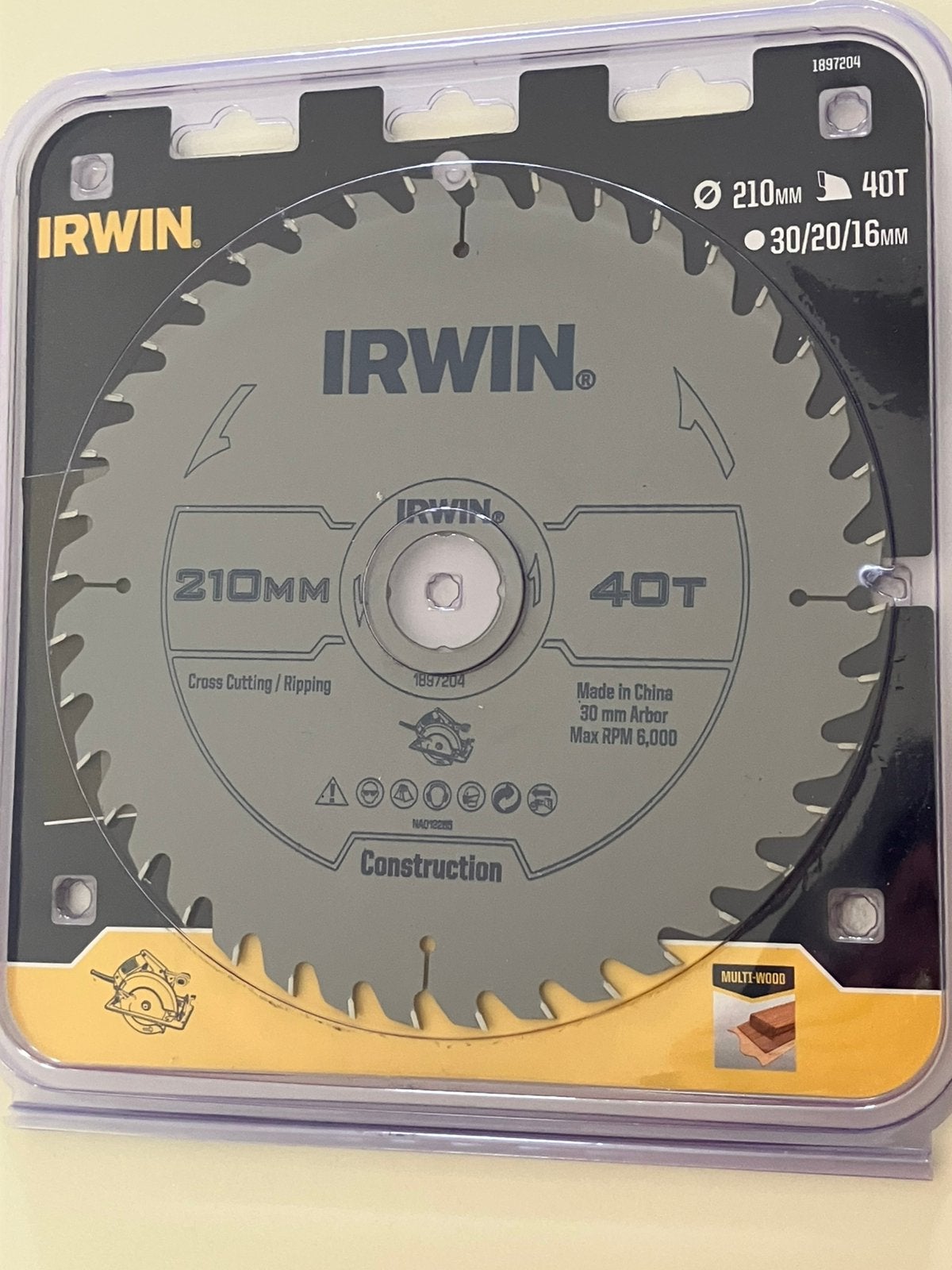 Irwin Cirkelzaag 210mm vertanding 40T, Ophalen of Verzenden, Nieuw, Cirkelzaag