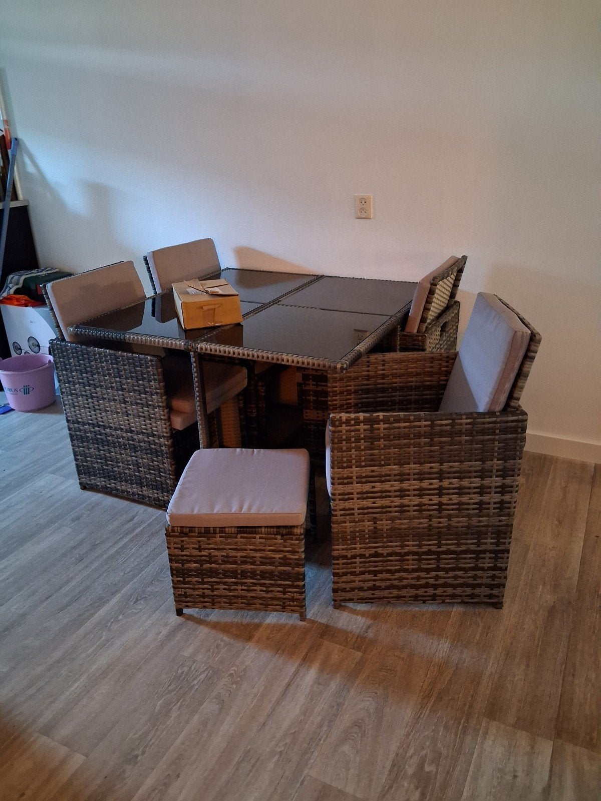 Zo goed als nieuw tuinset, Ophalen, 4 zitplaatsen, Zo goed als nieuw, Wicker
