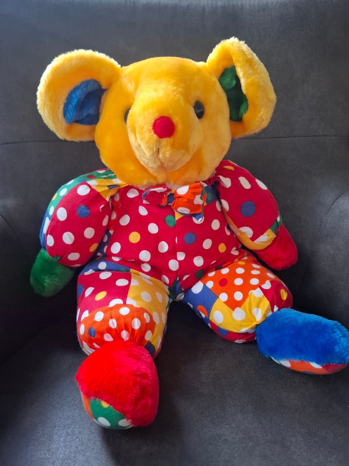 bonton grote knuffel muis. harlekijn, clown. vintage 1993, Verzamelen, Ophalen of Verzenden, Zo goed als nieuw, Stoffen beer, Overige merken