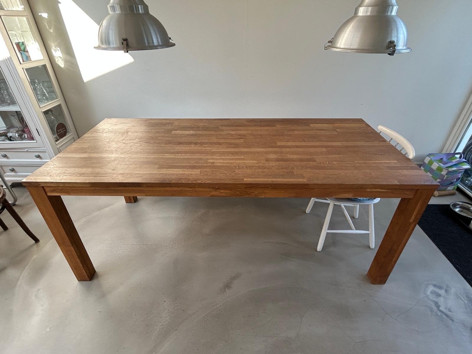 Woood eettafel, massief eikenhout, 200x90 cm, Huis en Inrichting, Tafels | Eettafels, Ophalen, Gebruikt, Eikenhout, 50 tot 100 cm
