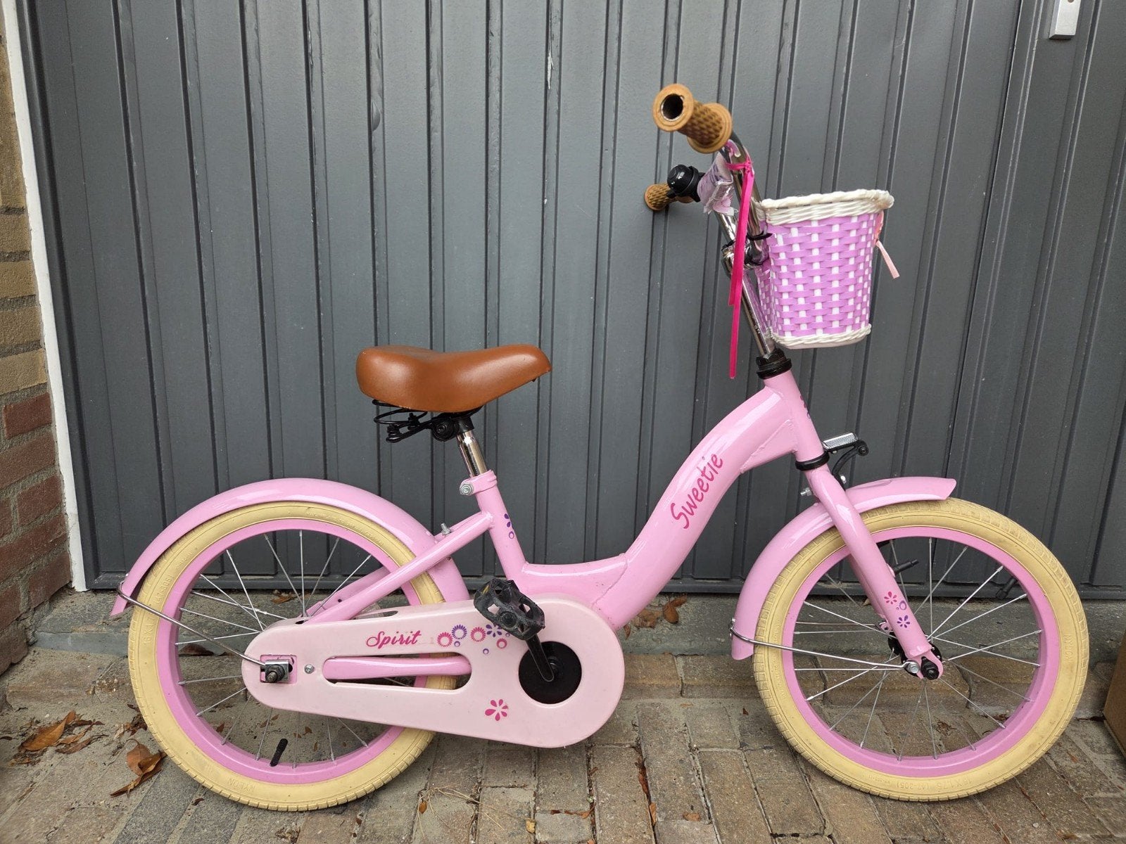 Roze Spirit Sweetie kinderfiets met mandje, Ophalen