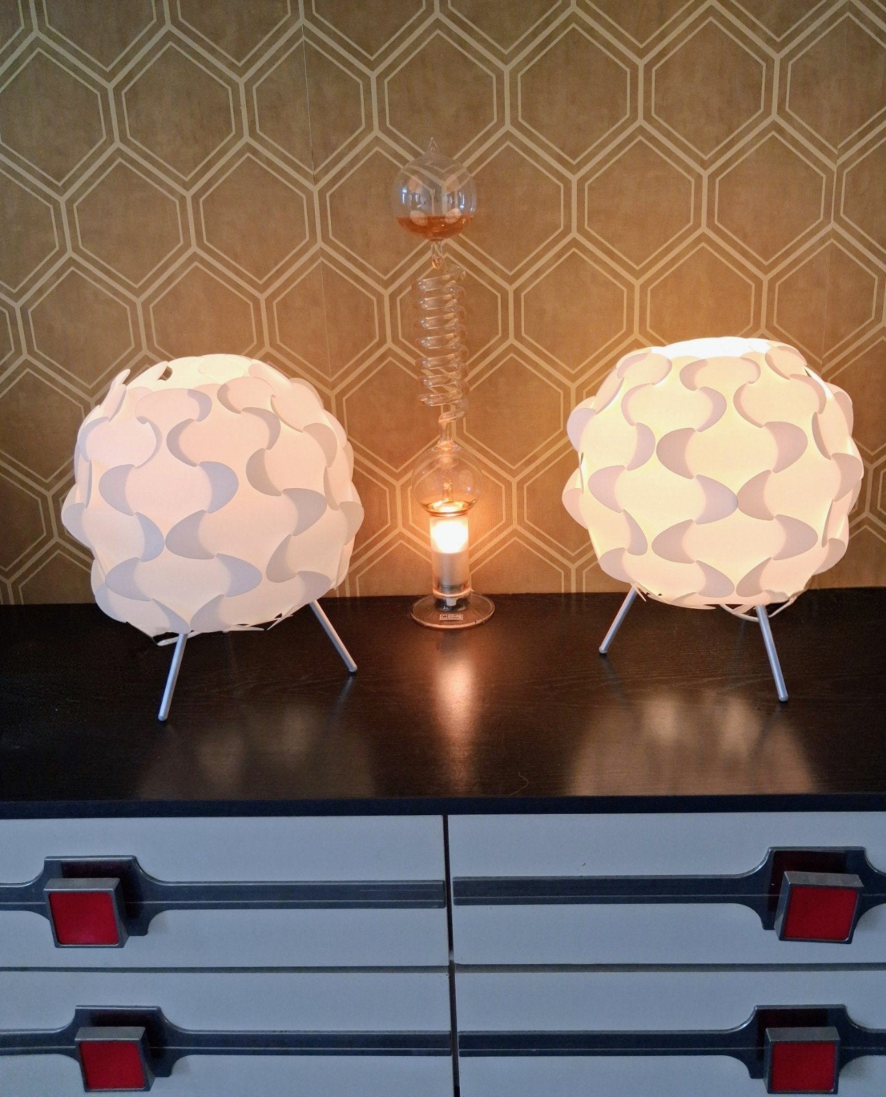 Set 2 Vintage ‘Wolklampen’ space age Buitenaards mooi design, Ophalen of Verzenden, Huis en Inrichting