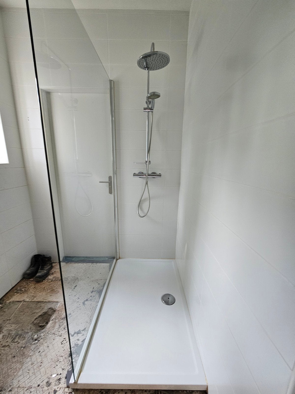 Glazen douchewand 120x200, Ophalen, Zo goed als nieuw, Glas, Douche