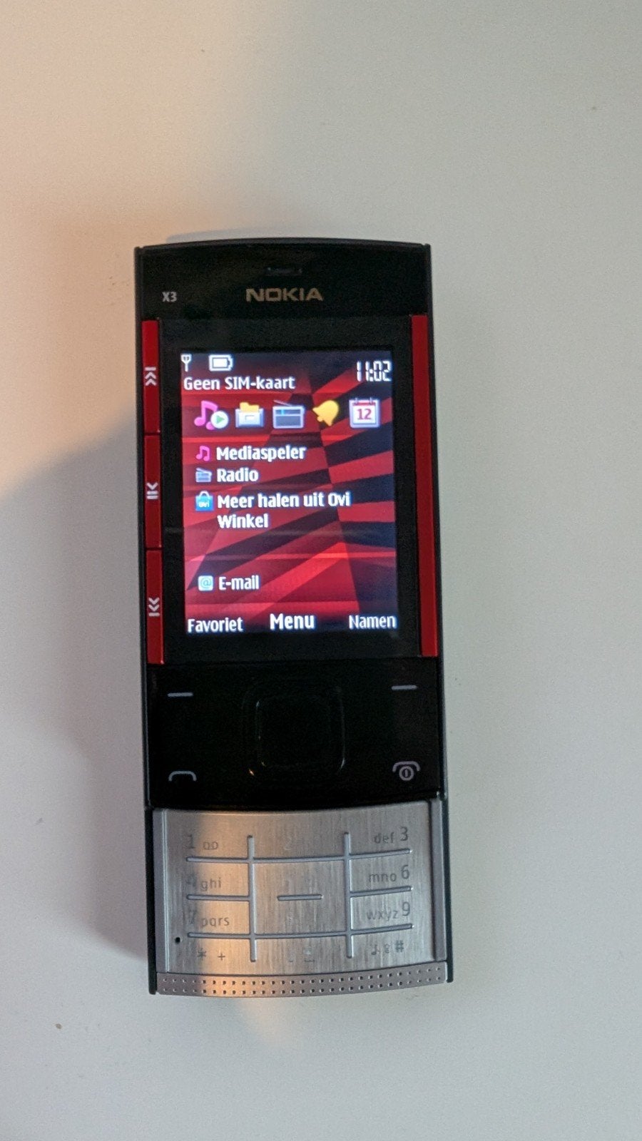 Nokia X3 Schuiftelefoon - Zwart/Rood, Telecommunicatie, Mobiele telefoons | Nokia, Ophalen, Gebruikt, Schuifmodel, Zwart