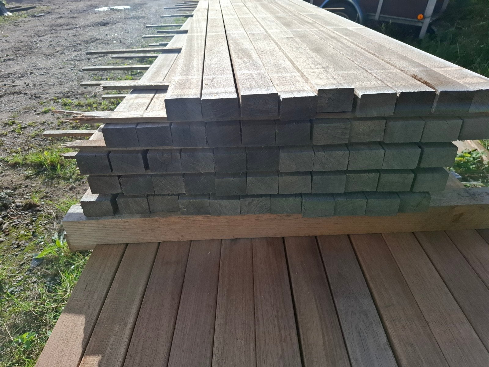 partij 53 stuks hardhout regels geschaafd 310 cm bezorgen mo, Ophalen, Nieuw, Hardhout, 250 cm of meer