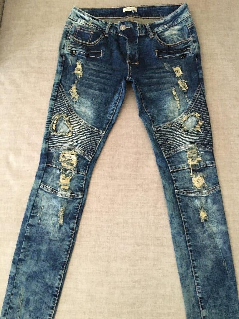 Gedragen blauwe Jeans van ROSE PLAYER (RP) mt.42, Verzenden, Gedragen, Blauw, W33 - W36 (confectie 42/44)