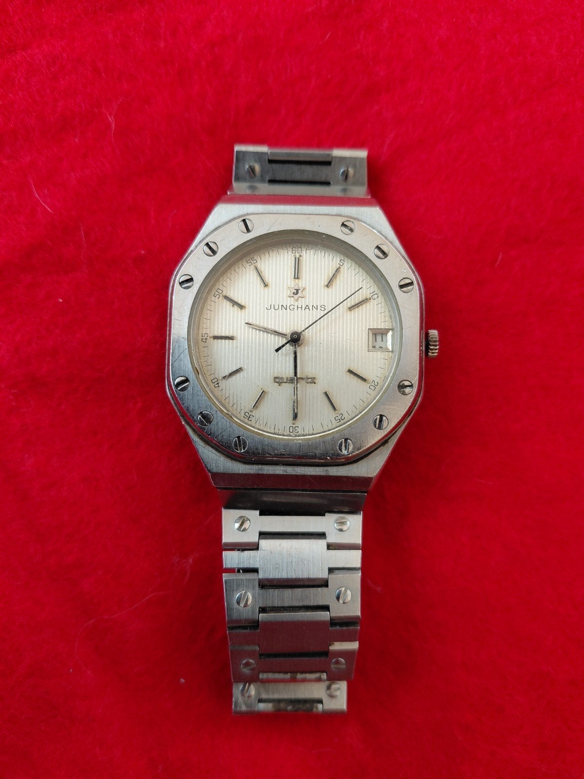 vintage Junghans Quartz horloge, Overige merken, Staal, Staal, Polshorloge