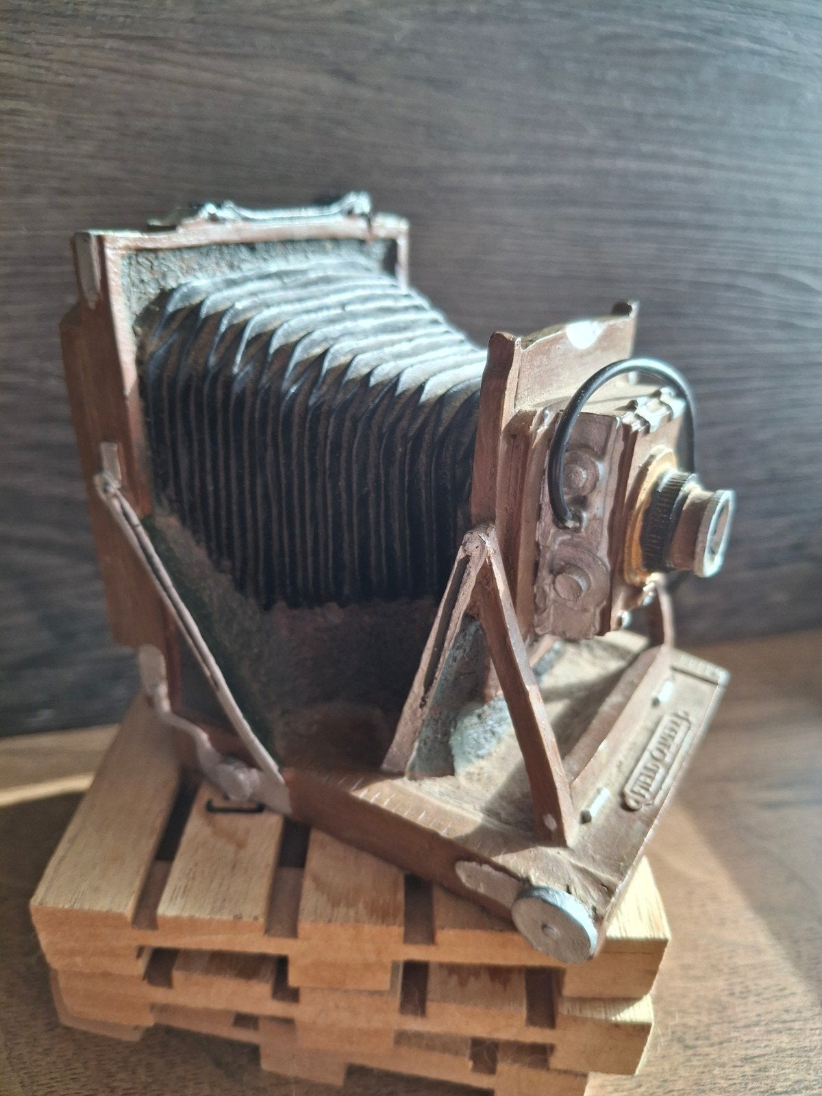 vintage platencamera met balg van steen
echt iets aparts voo, Ophalen of Verzenden