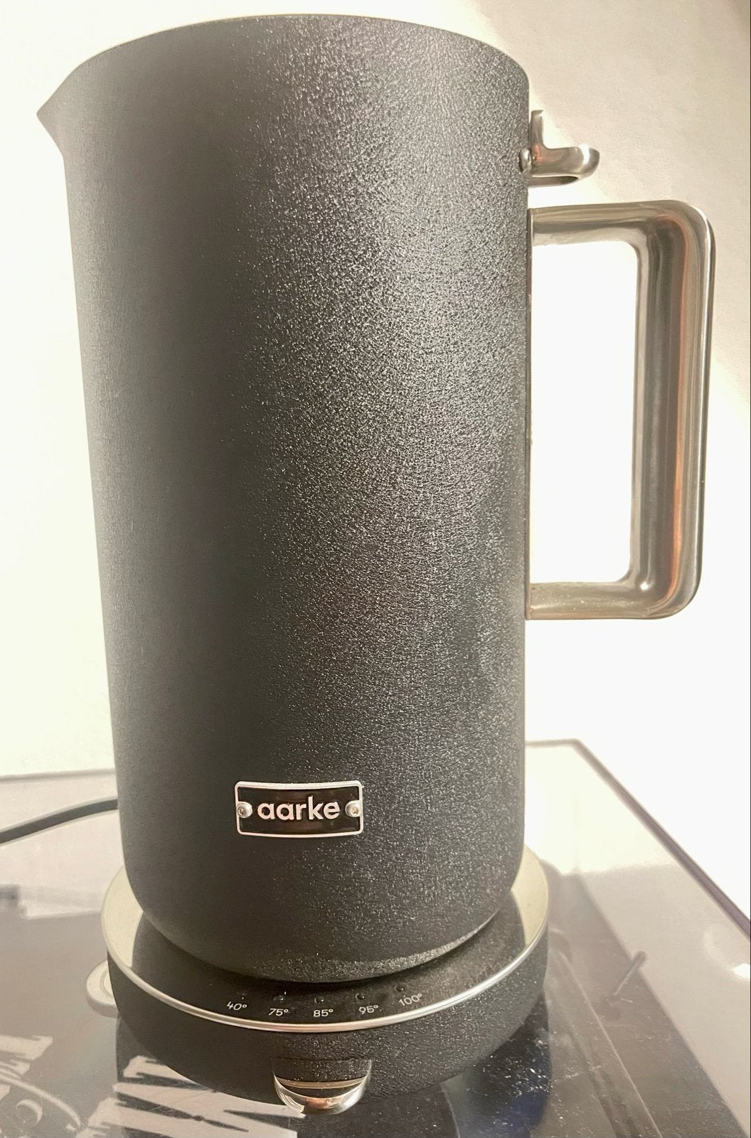 Aarke Kettle (Mat Zwart)  Waterkoker met Temperatuurregeling, Witgoed en Apparatuur, Waterkokers, Ophalen of Verzenden, Zo goed als nieuw