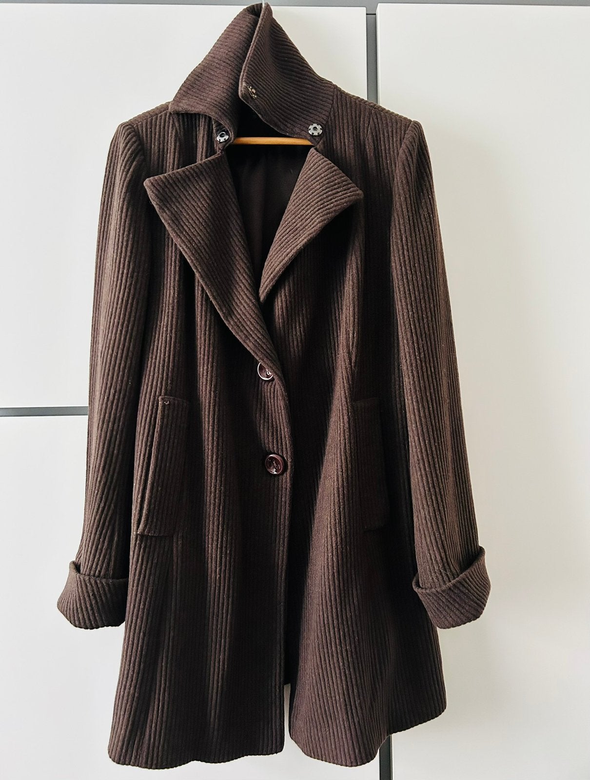 Jumpo Jas Maat 42/UK16 48% Wol 52% Polyester Bruin Als nieuw, Ophalen of Verzenden, Zo goed als nieuw, Maat 42/44 (L), Bruin