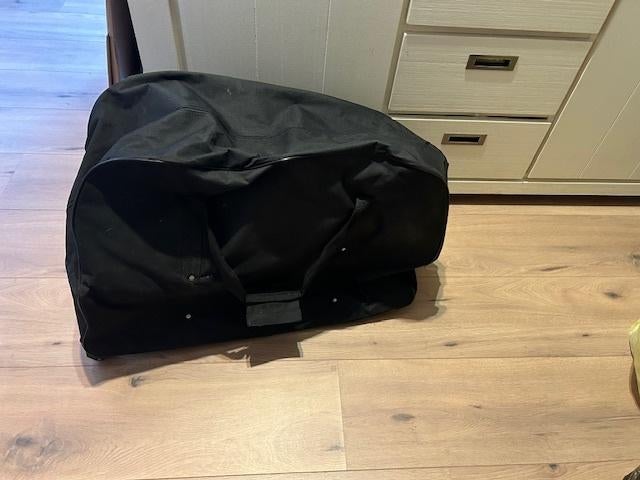 S18-zwarte weekendtas op wieltjes 90x50x32cm, 40 tot 60 cm, 30 cm of meer, Gebruikt, Zwart