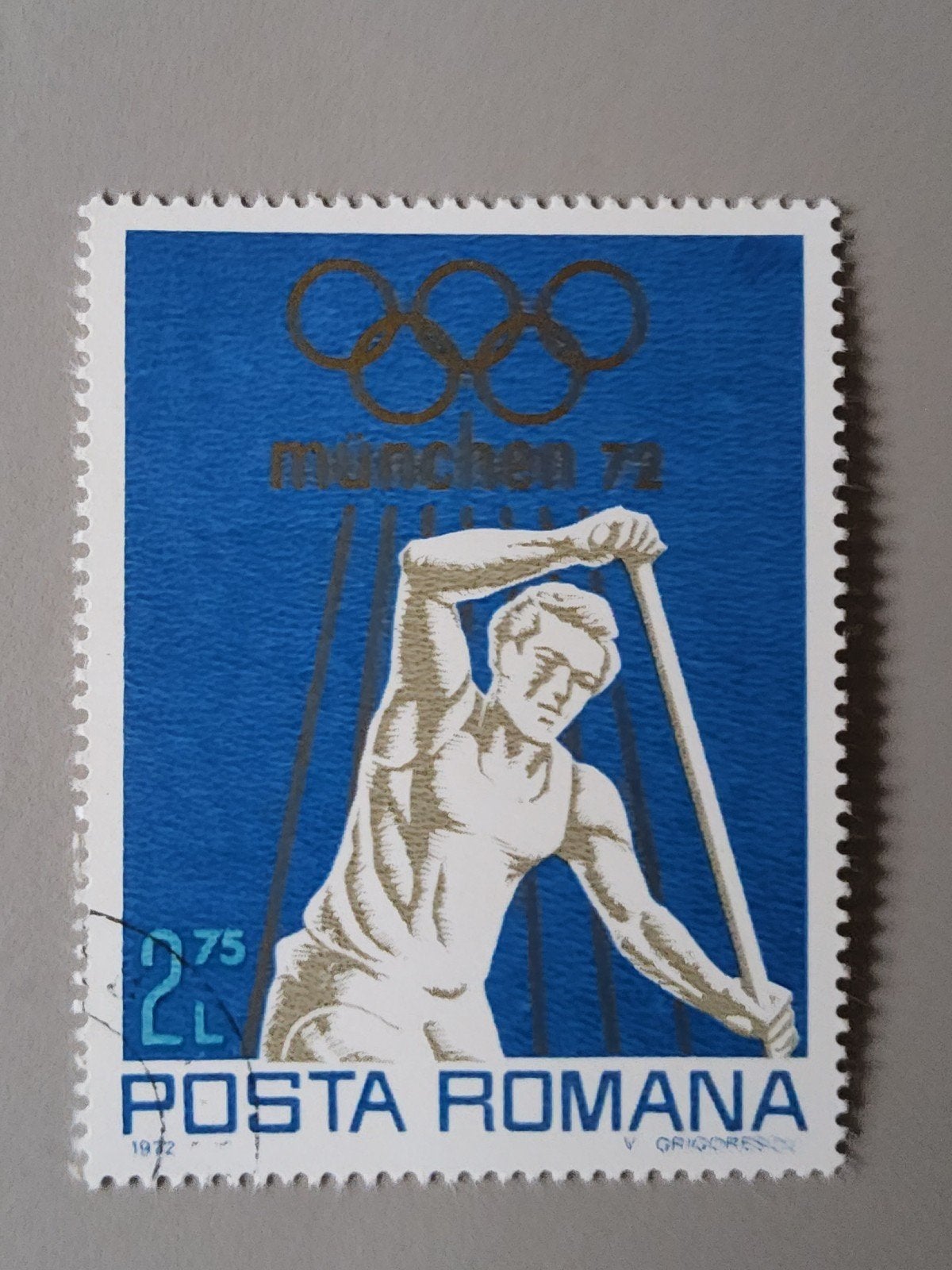 Postzegel Olympische Spelen München 1972 - Roeier, Postzegels en Munten, Verzenden, Overige landen, Gestempeld
