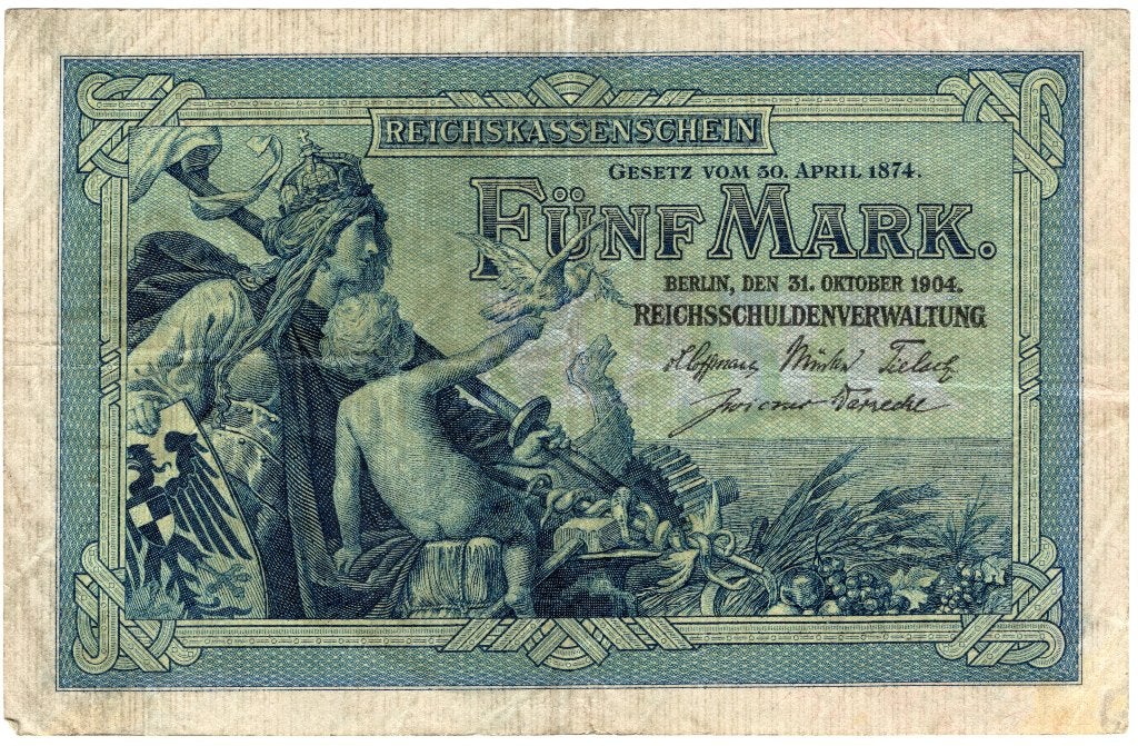Duitsland 5 Mark 1904, Postzegels en Munten, Bankbiljetten | Europa | Niet-Eurobiljetten, Verzenden, Duitsland