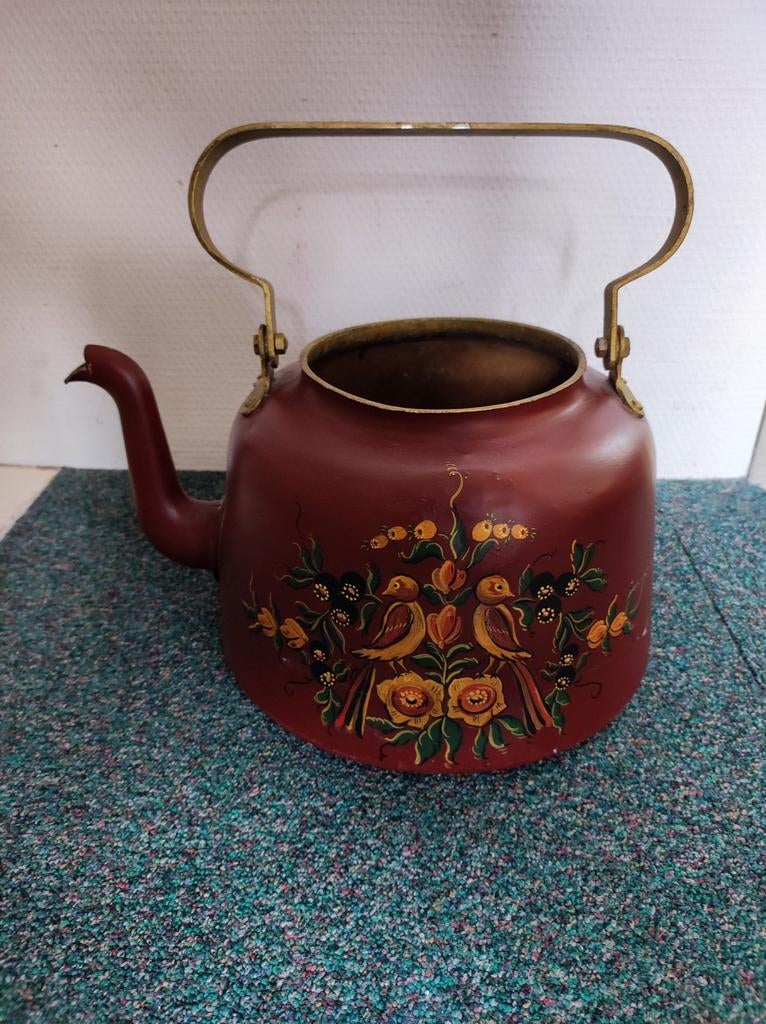 Vintage. Decoratief. Beschilderde ketel, Ophalen of Verzenden
