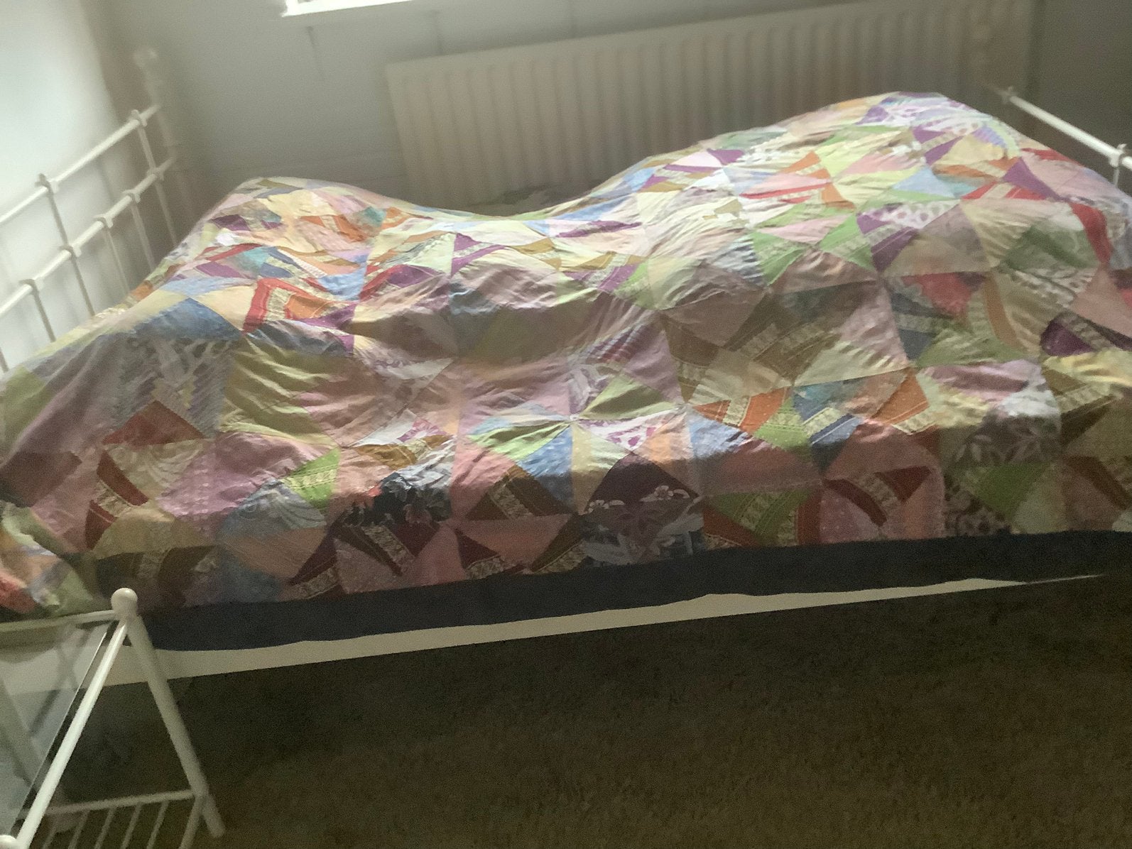 Bed: 200:x 145 cm, Ophalen, Gebruikt, Beige, Tweepersoons