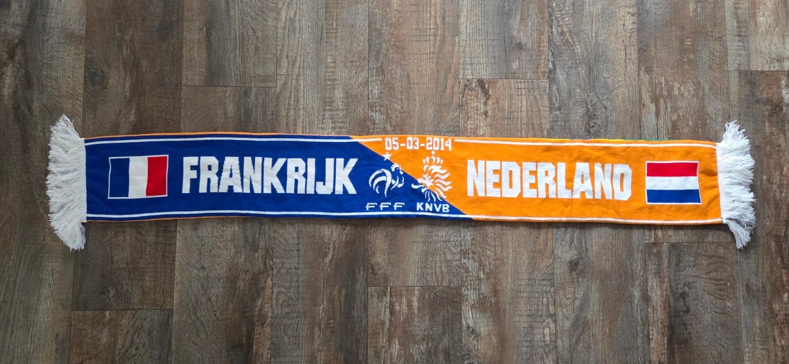 Sjaal Frankrijk - Nederland, Verzamelen, Ophalen of Verzenden, Zo goed als nieuw, Buitenlandse clubs, Vaantje of Sjaal