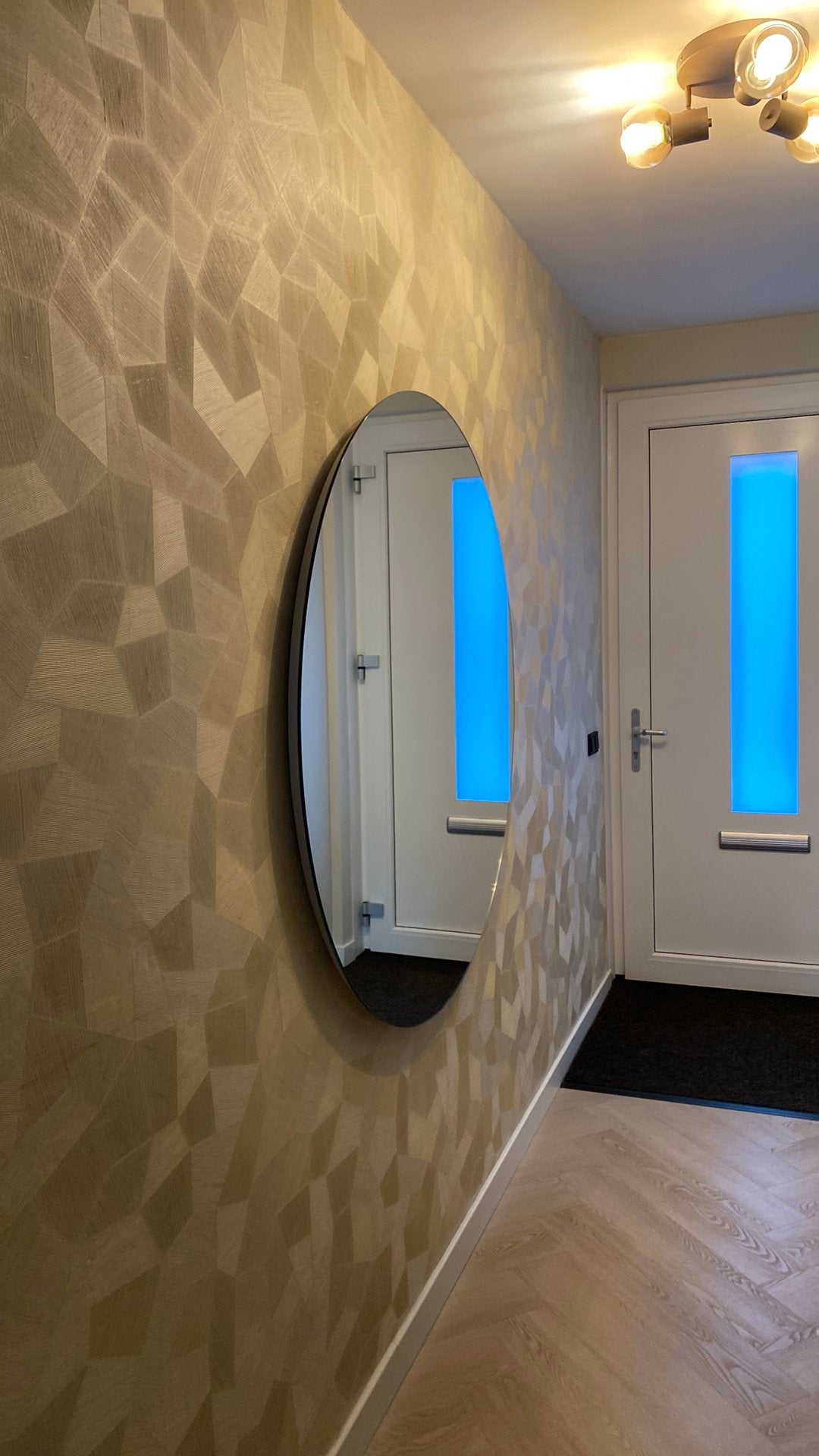 Grote ronde 130cm Led spiegel achtergrondlicht - als nieuw!!, Huis en Inrichting, Ophalen, 100 tot 150 cm, Rond, 125 cm of meer