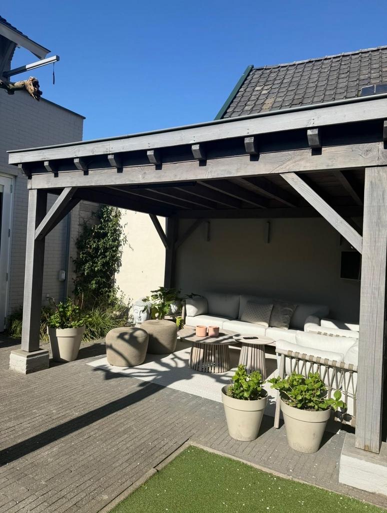 Houten overkapping van Douglas hout, Tuin en Terras, Ophalen of Verzenden, Gebruikt, Veranda