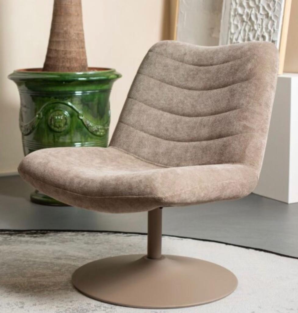 Design (draai) Fauteuil Zuiver Bubba, Ophalen, 75 tot 100 cm, Zo goed als nieuw, Stof