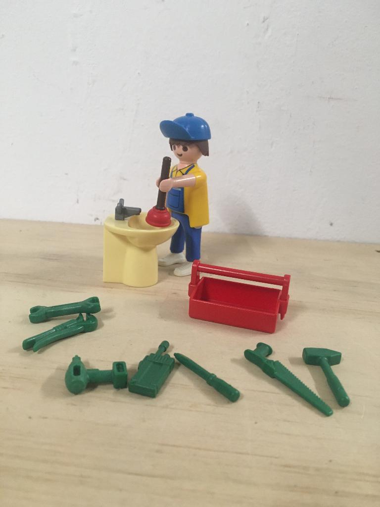 Playmobil Loodgieter met wastafel 4655 gereedschap poppetje, Verzenden