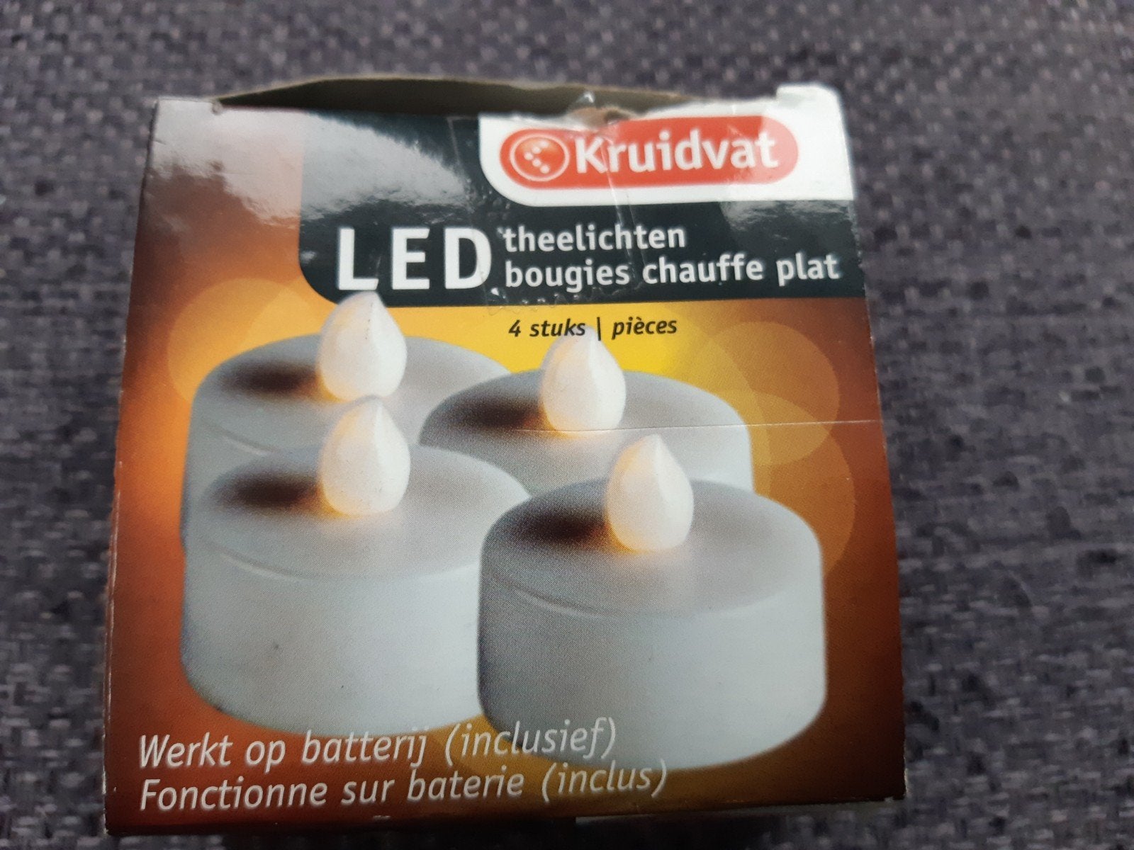 LED theelichtjes - 4 stuks, Kunststof, Ophalen of Verzenden, Zo goed als nieuw, Kaars