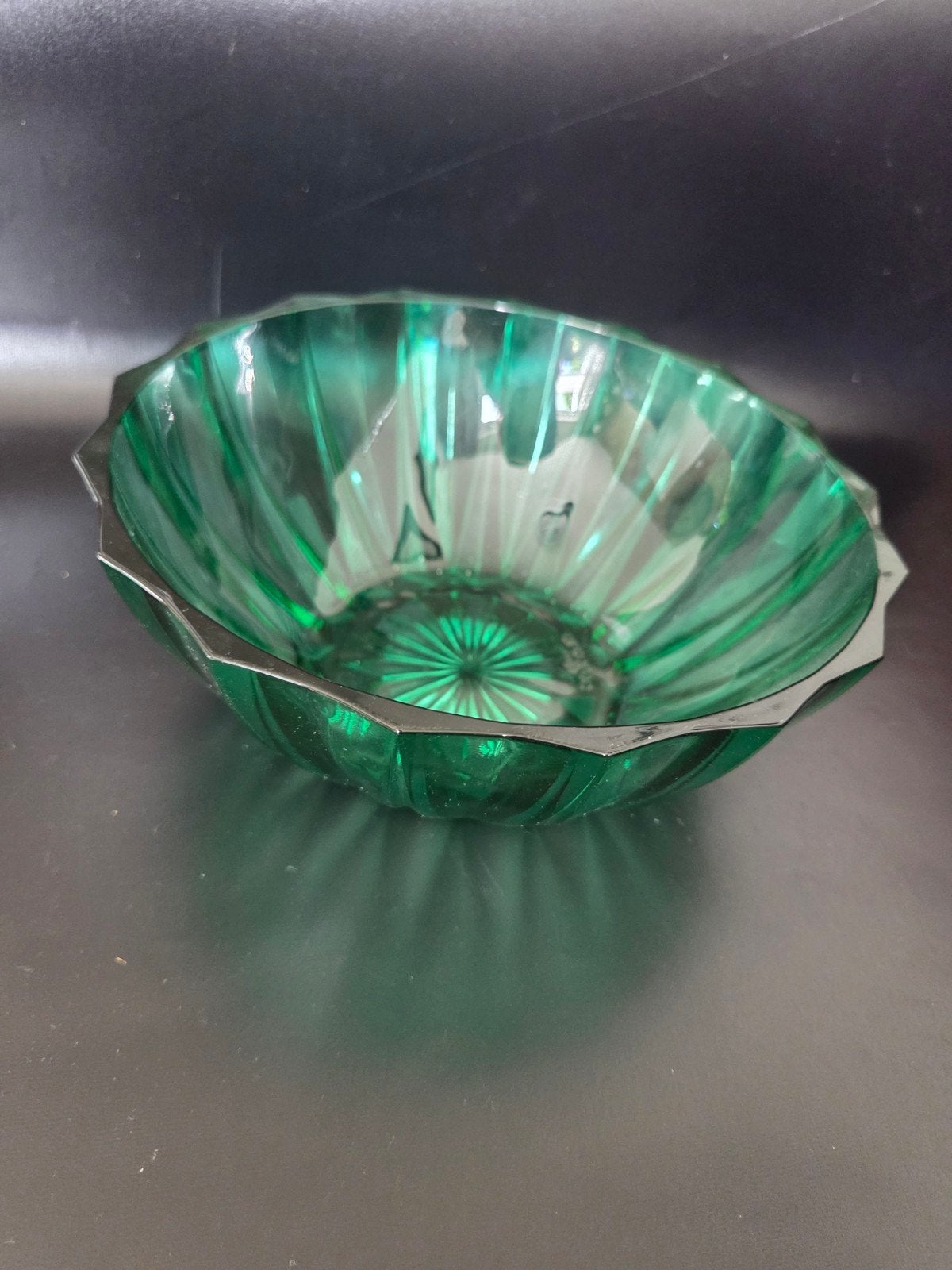 Vintage Arcoroc France glazen schaal –Smaragdgroen –Jaren70, Ophalen of Verzenden