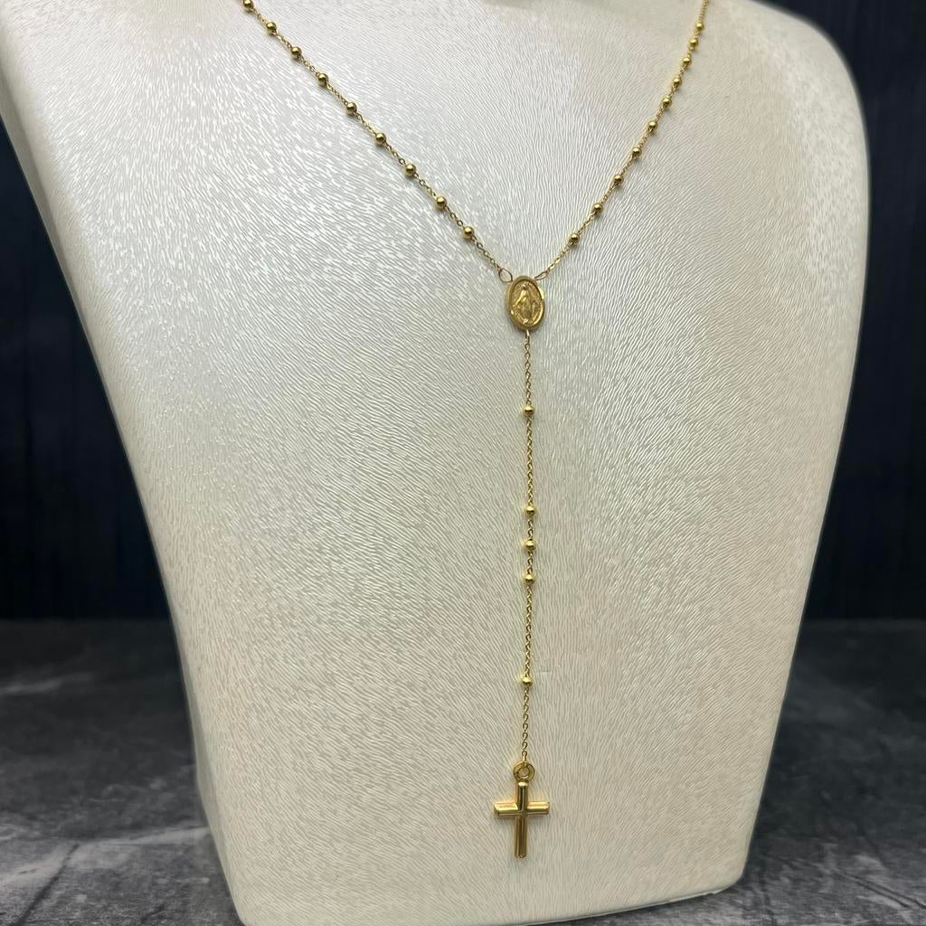 14 karaat gouden rozenkrans ketting prachtig model, Sieraden, Tassen en Uiterlijk, Kettingen, Ophalen of Verzenden, Nieuw, Goud